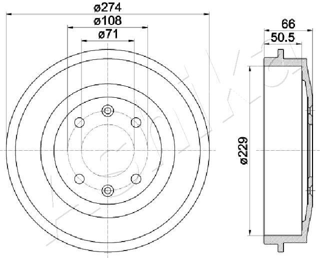 ASHIKA 60-00-0510: Piduriketas Esisild, Ø: 288mm, õhutusega, Ø: 288mm