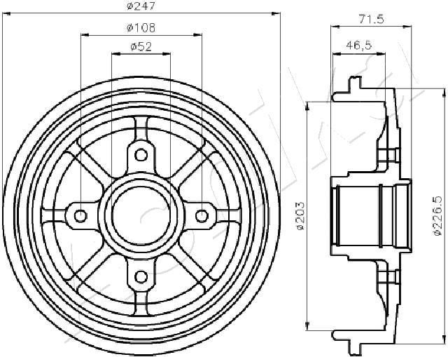 ASHIKA 60-00-0519: Stabdžių diskas priekinė ašis, Ø: 295,28mm, perforuota / su vidinis ventiliavimu, Ø: 295,28mm