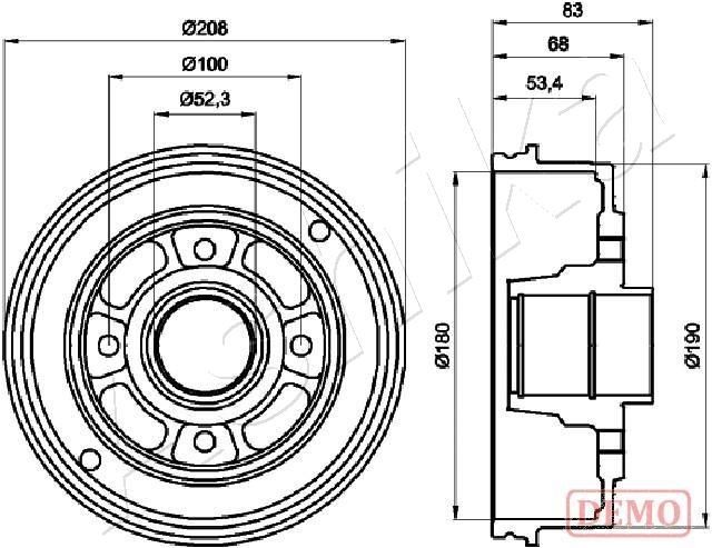 ASHIKA 60-00-0530: Stabdžių diskas priekinė ašis, Ø: 330mm, ventiliuojama, Ø: 330mm