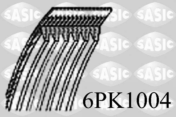SASIC 6PK1004: Curea transmisie cu caneluri 1004mm, Numar nervuri: 6