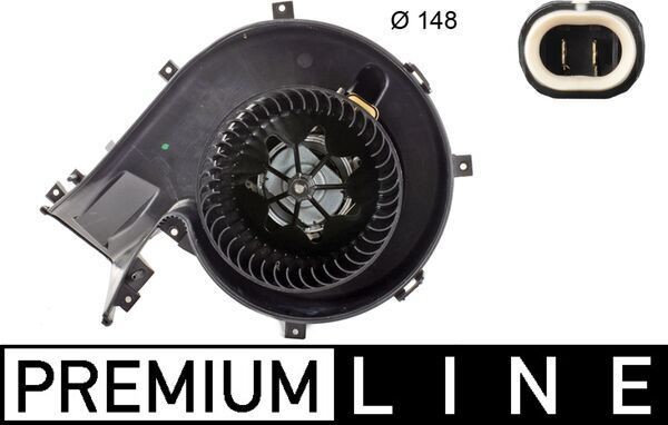 MAHLE ORIGINAL AB 163 000P: Ventilator, habitaclu 12V, pentru vehicule cu control automat al climatizarii, pentru vehicule cu aer conditionat