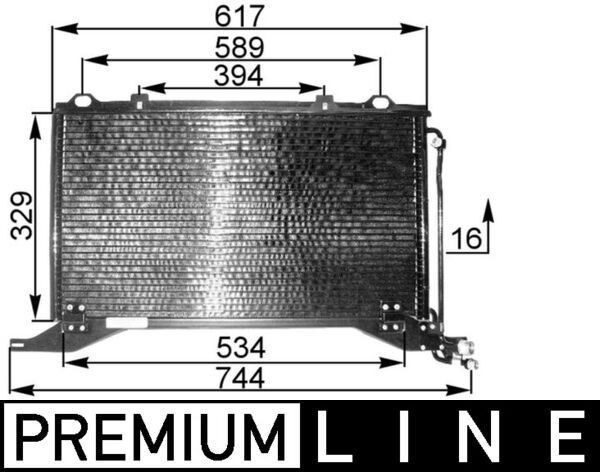 MAHLE ORIGINAL AC 208 000P: Condensator, climatizare fara uscator