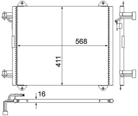 MAHLE ORIGINAL AC 251 000S: Condensator, climatizare fara uscator