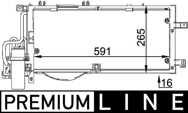 MAHLE ORIGINAL AC 309 000P: Condenseur, climatisation BEHR *** PREMIUM LINE *** avec déshydrateur