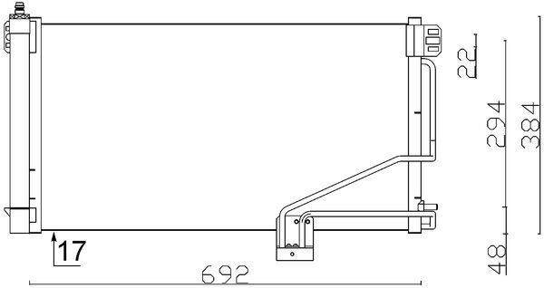 MAHLE ORIGINAL AC 347 001S: Condensator, climatizare cu uscator
