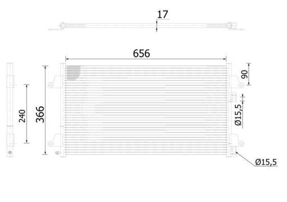 MAHLE ORIGINAL AC 366 000S: Condensator, climatizare fara comutator presiune, fara uscator