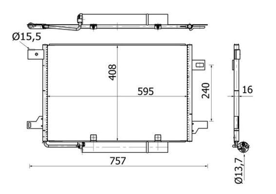 MAHLE ORIGINAL AC 369 000S: Condensator, climatizare fara senzor, cu uscator