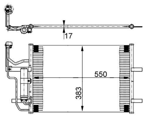 MAHLE ORIGINAL AC 386 000S: Condensator, climatizare cu inel etansare, cu uscator