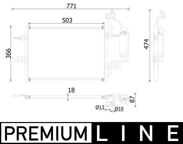 MAHLE ORIGINAL AC 409 000P: Condensator, climatizare cu uscator