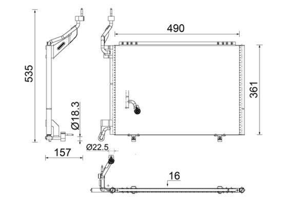 MAHLE ORIGINAL AC 847 000S: Condensator, climatizare fara uscator