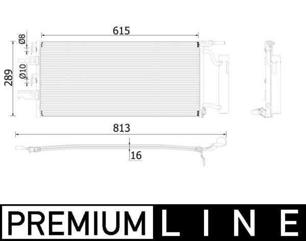 MAHLE ORIGINAL AC 893 000P: Condensator, climatizare cu uscator