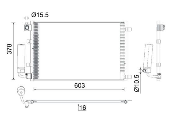 MAHLE ORIGINAL AC 923 000S: Condensator, climatizare cu uscator