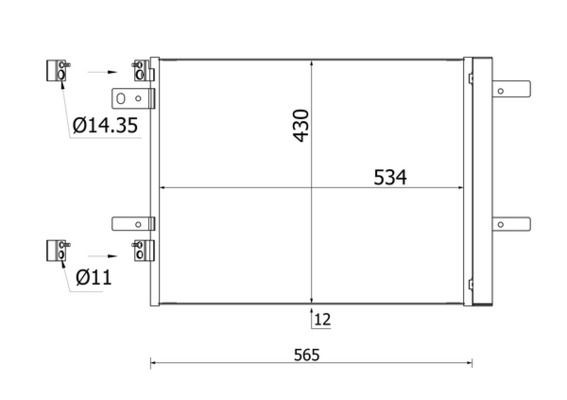 MAHLE ORIGINAL AC 965 000S: Condensator, climatizare fara etansare, cu uscator
