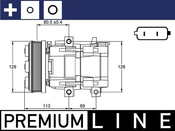 MAHLE ORIGINAL ACP 101 000P: Kliimakompressor koos rõngastihendiga