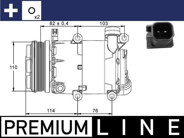 MAHLE ORIGINAL ACP 864 000P: Kliimakompressor ilma õliväljalaskekruvita, koos rõngastihendiga