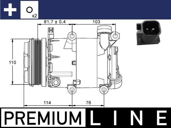 MAHLE ORIGINAL ACP 866 000P: Kliimakompressor ilma õliväljalaskekruvita, koos rõngastihendiga