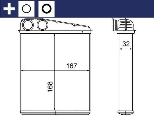 MAHLE ORIGINAL AH 16 000S: Schimbator caldura, incalzire habitaclu cu inel etansare