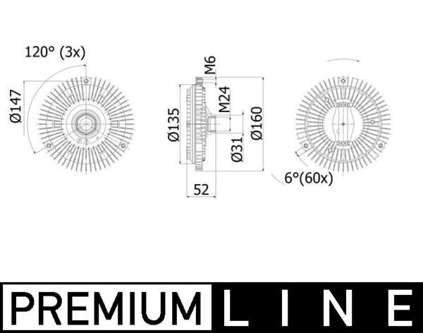MAHLE ORIGINAL CFC 57 001P: Cupla, ventilator radiator