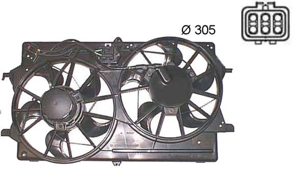 MAHLE ORIGINAL CFF 375 000S: Motoventilateur BEHR 305mm, avec cadre du ventilateur de radiateur (encadrement)
