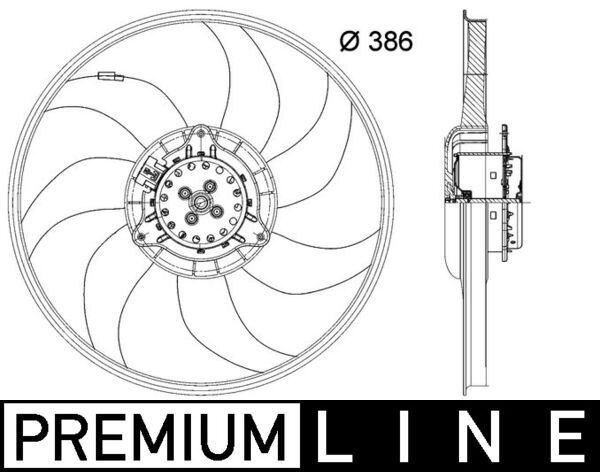 MAHLE ORIGINAL CFF 399 000P: Ventilator, radiator 386mm