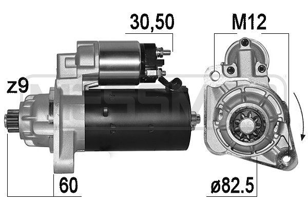 MESSMER 221008A: Startmotor 2,5kw