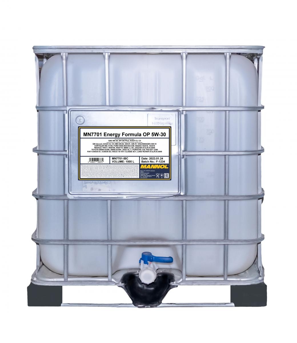 MANNOL MN7701-IBC: Mootoriõli 1000l, 5W-30 Energy, Formula OP