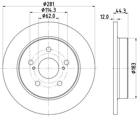 MINTEX MDC2912C: Piduriketas Ø: 281mm, täis, Ø: 281mm, kaetud, ilma rattakeskmeta, ilma rattalaagrita, ilma rattakinnituspoltideta