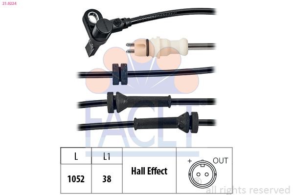 FACET 21.0224: Andur, rattapöörete arv Made in Italy - OE Equivalent
