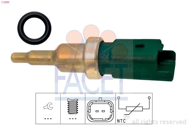 FACET 7.3399: Devējs, Dzesēšanas šķidruma temperatūra Made in Italy - OE Equivalent