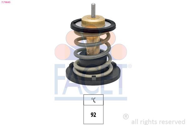 FACET 7.7964S: Termostaat, Jahutusvedelik Made in Italy - OE Equivalent 92°C, ilma tihendita