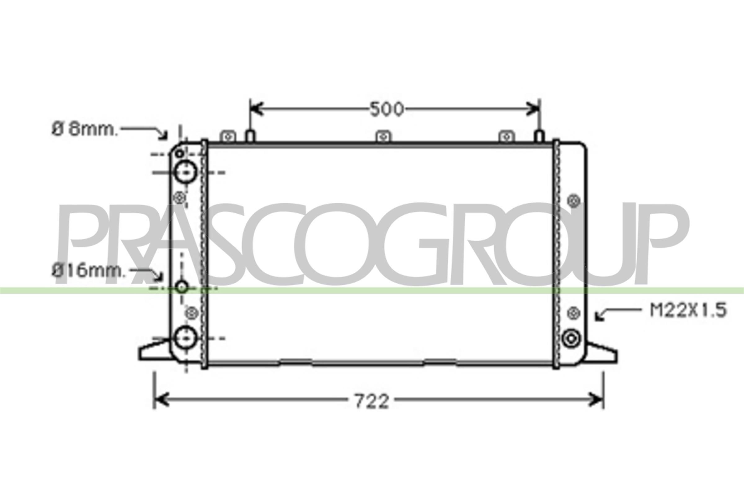 PRASCO AD013R015: Radiaator, mootorijahutus AQ