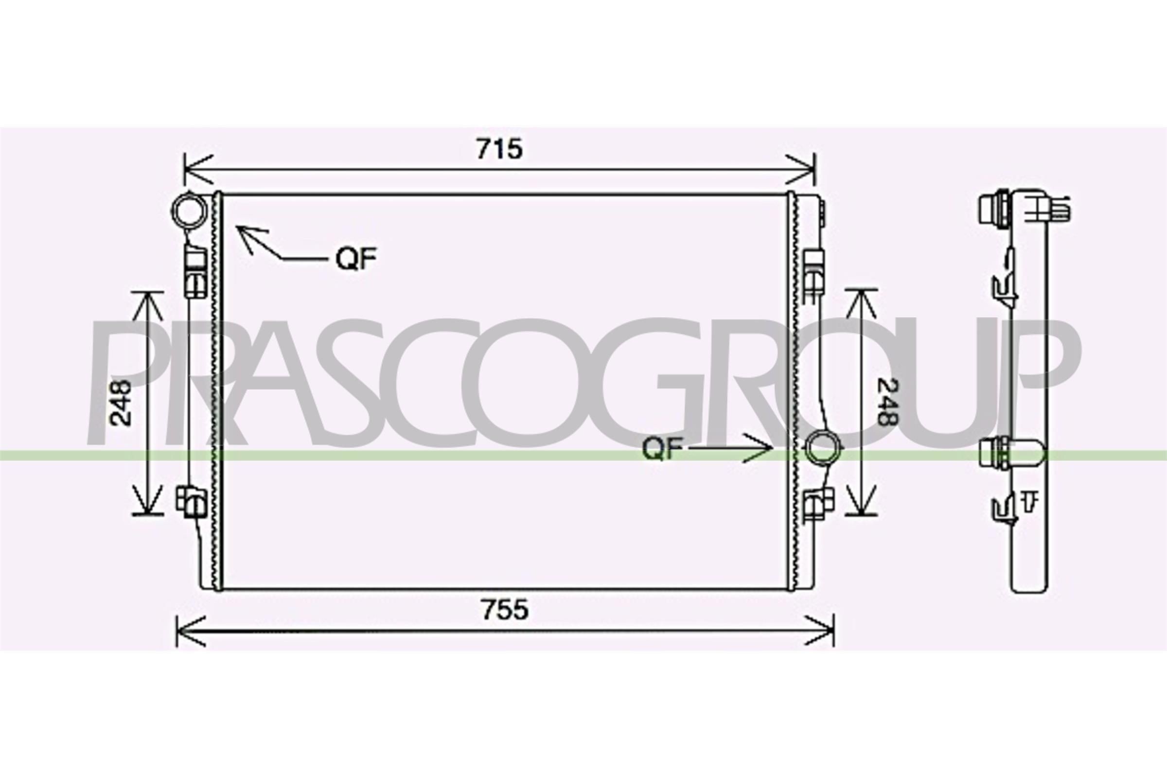 PRASCO AD324R001: Radiator, racire motor AQ cu cuplaje rapide