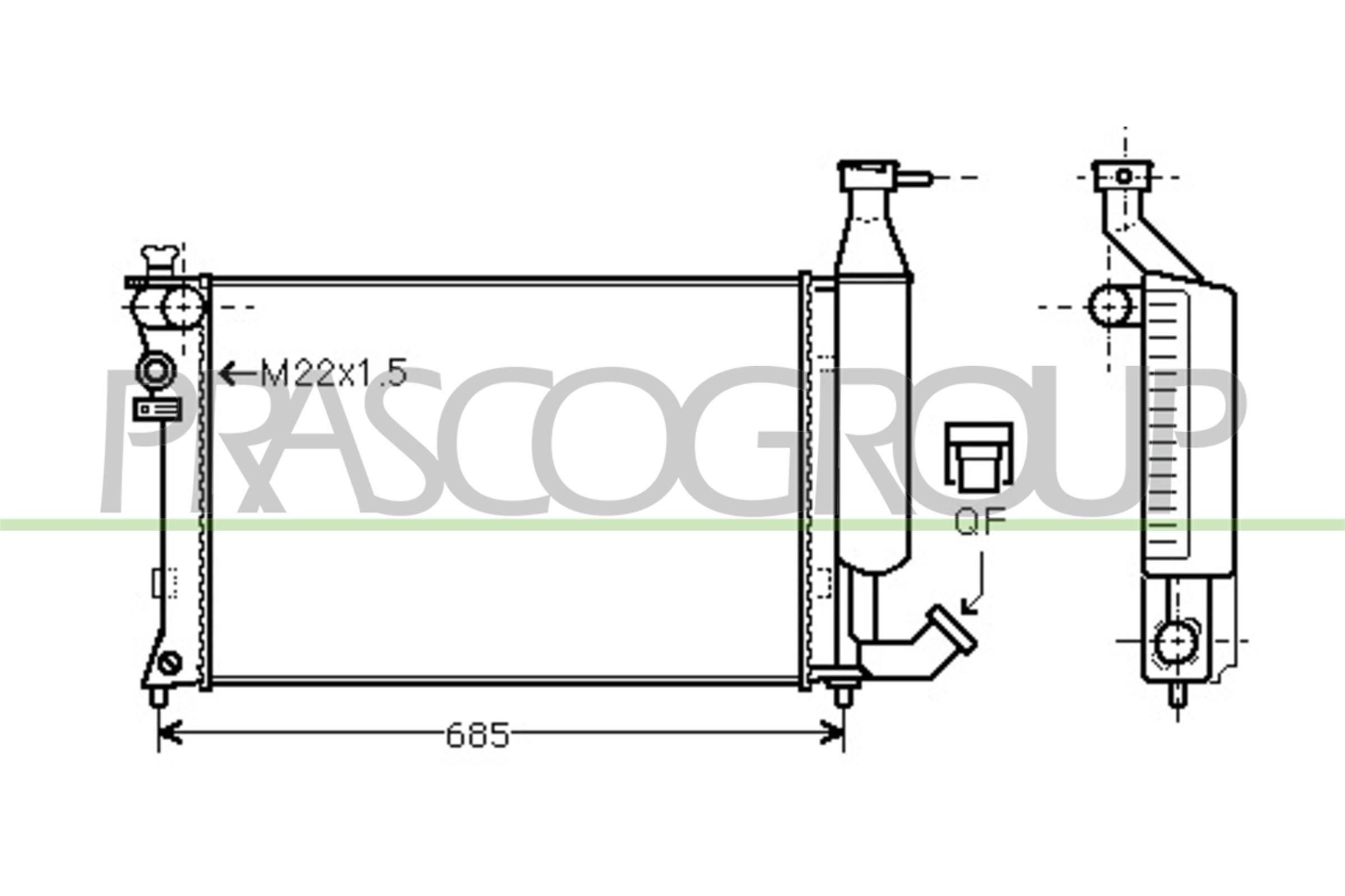 PRASCO CI915R003: Radiator, racire motor AQ cu cuplaje rapide