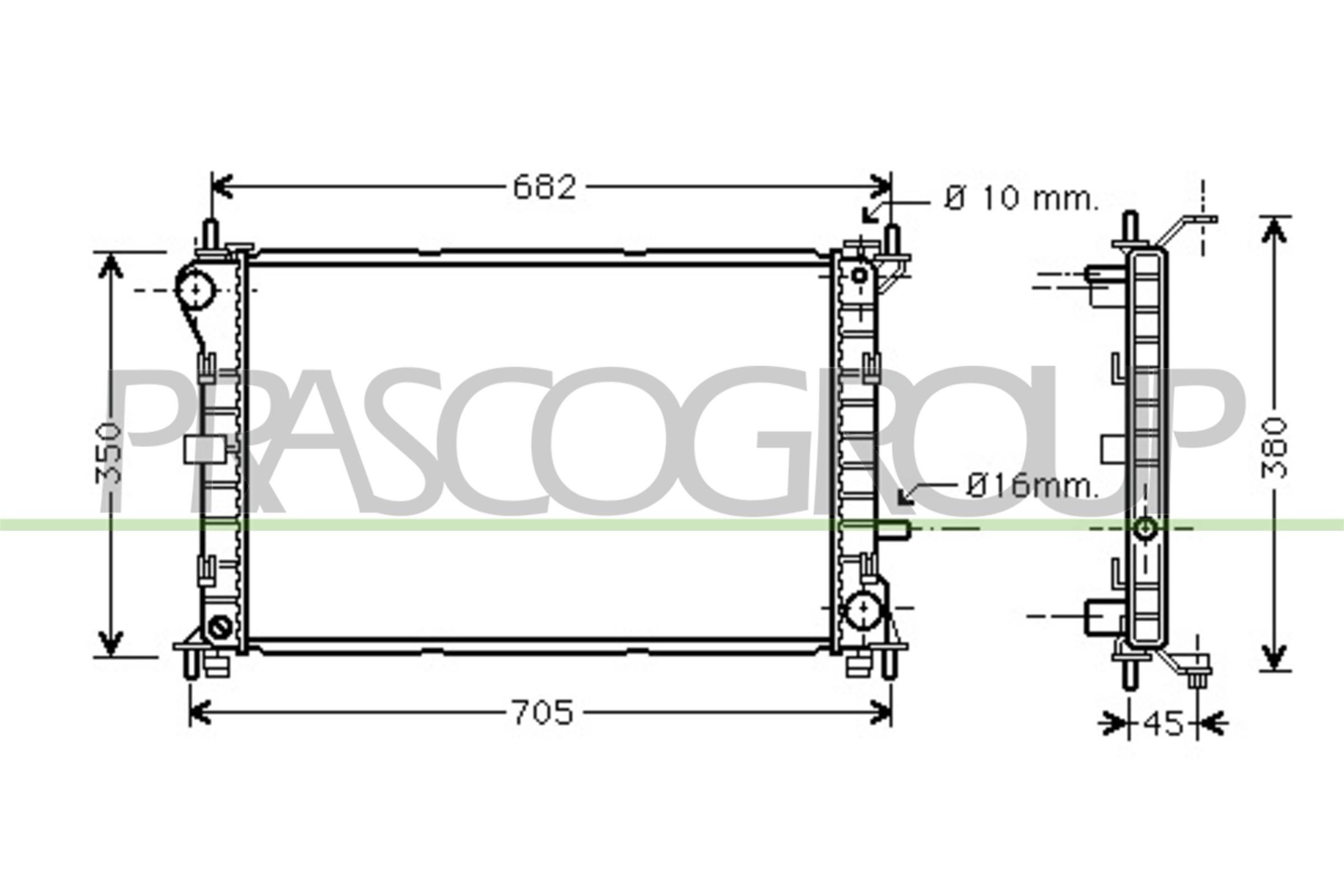 PRASCO FD420R003: Radiator, motorkjøling AQ