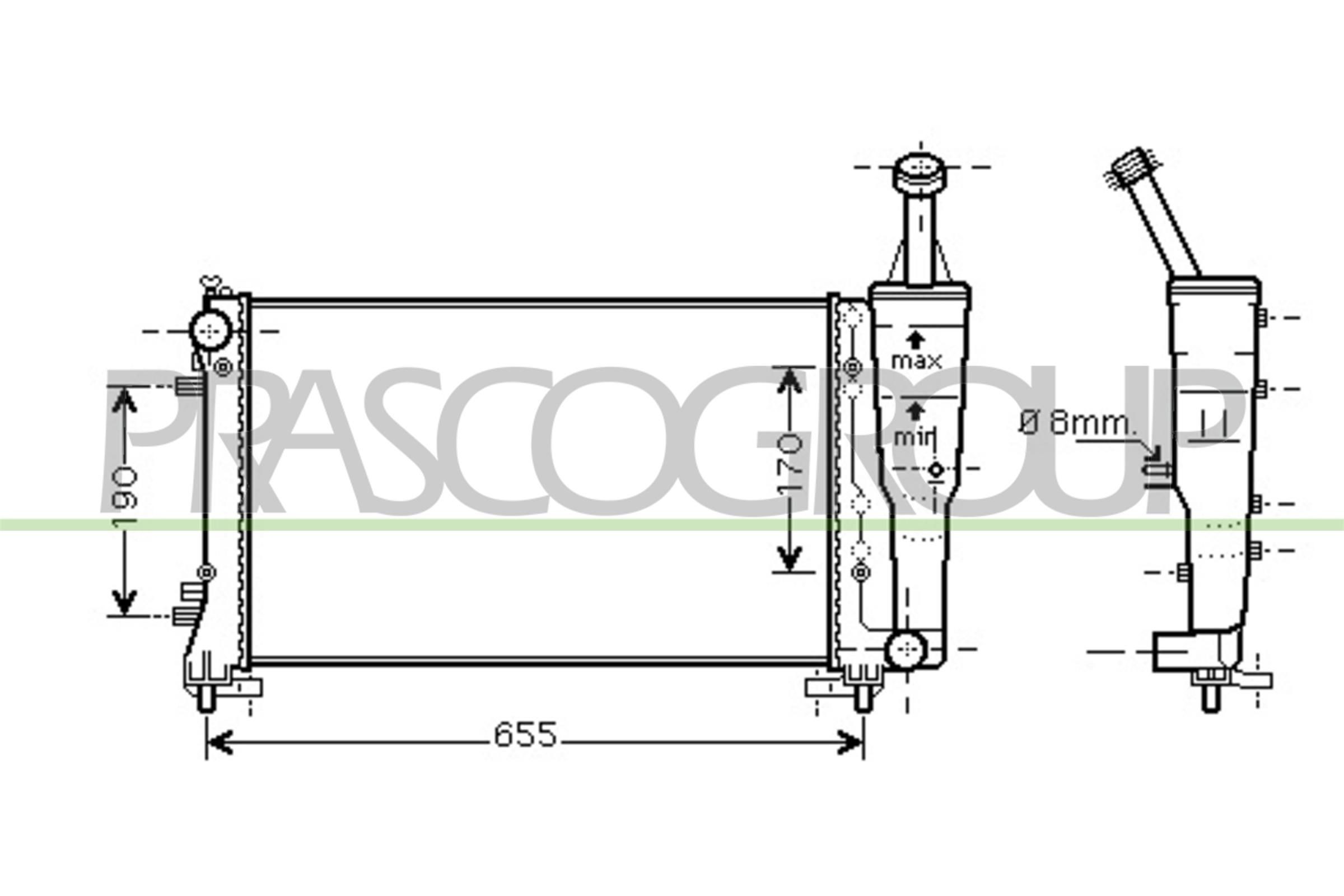 PRASCO FT350R005: Radiator, racire motor AQ
