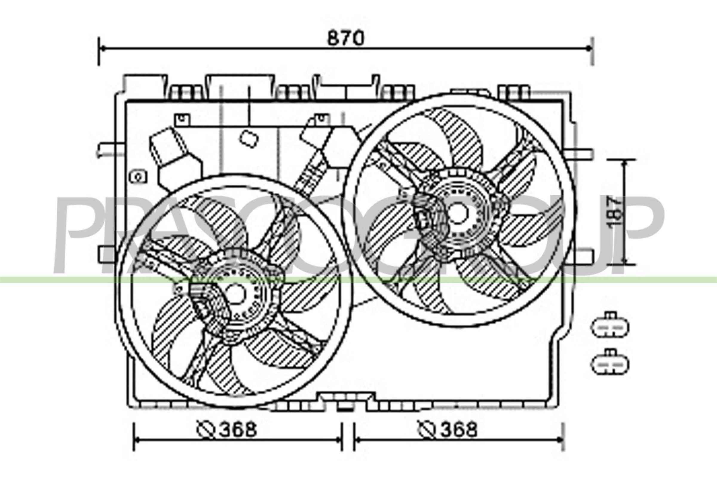 PRASCO FT930F001: Radiaatori ventilaator AQ 368mm