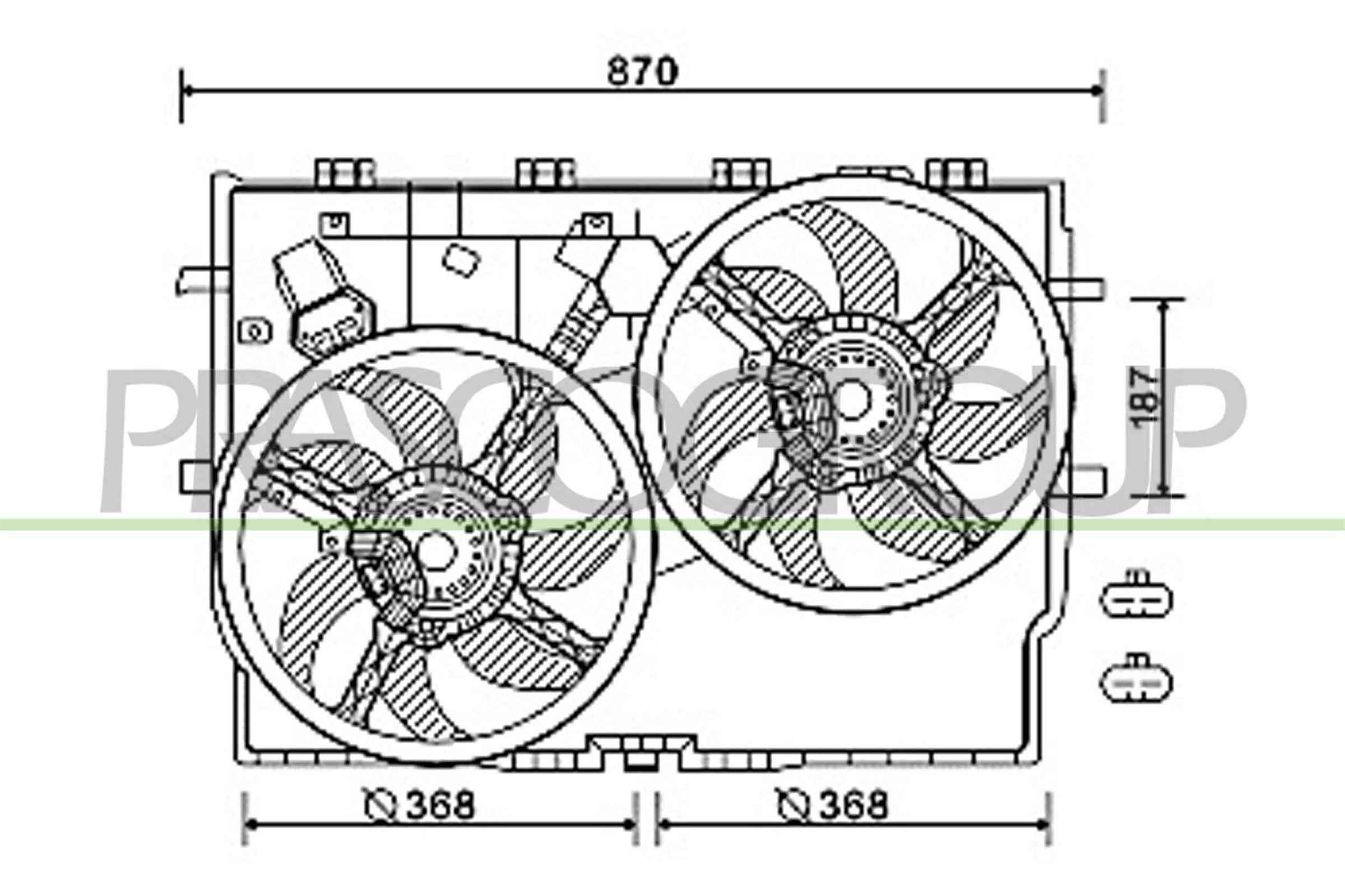 PRASCO FT930F004: Radiaatori ventilaator AQ 368mm