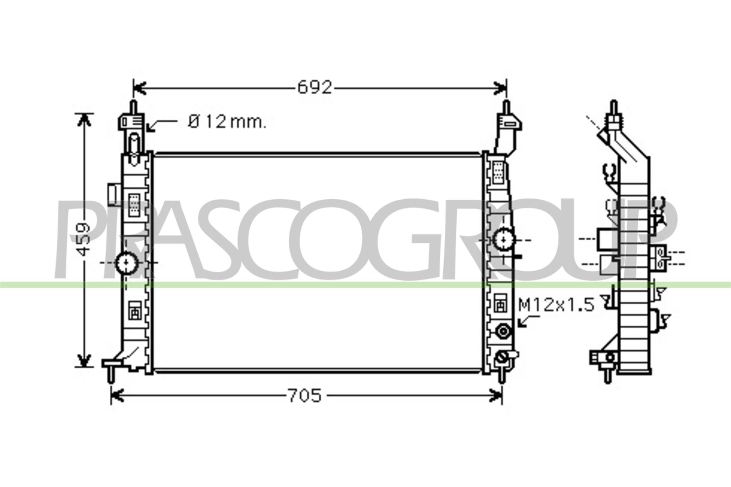 PRASCO OP350R006: Radiaator, mootorijahutus AQ