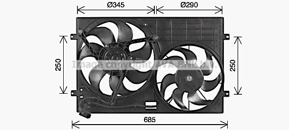 PRASCO VN7543: Radiatora ventilators 345mm