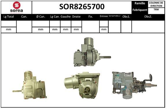 SNRA SOR8265700: Colonne de direction + direction assistée électrique