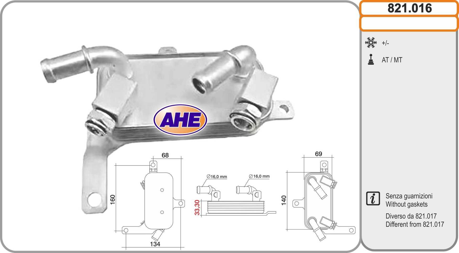 AHE 821.016: Radiator ulei, ulei motor