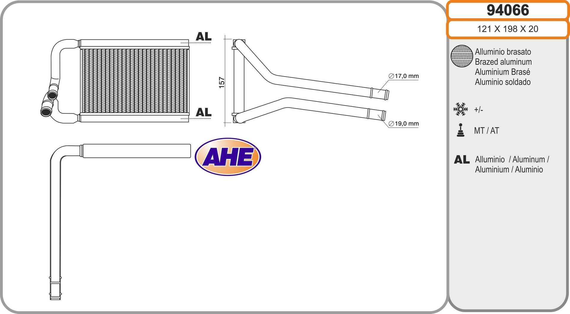 AHE 94066: Schimbator caldura, incalzire habitaclu