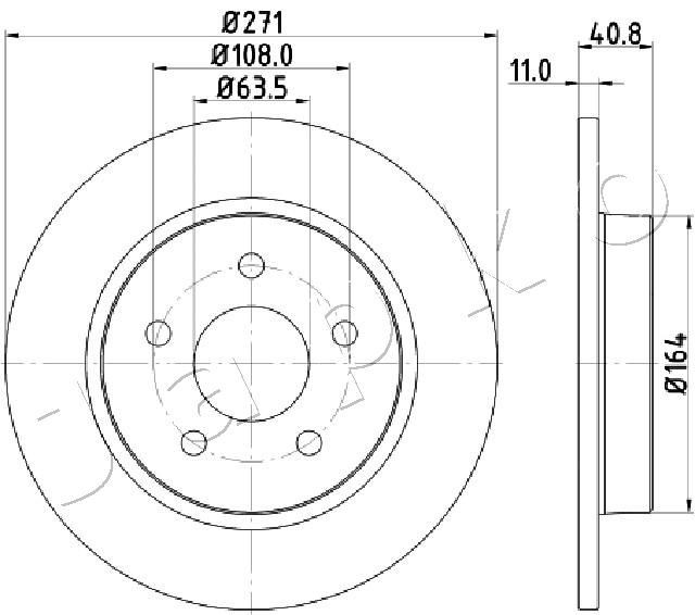 JAPKO 610305: Piduriketas Tagasild, Ø: 271mm, täis, Ø: 271mm