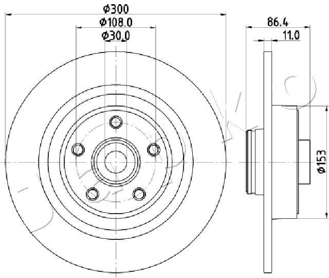 JAPKO 610702: Piduriketas Tagasild, Ø: 300mm, täis, Ø: 300mm