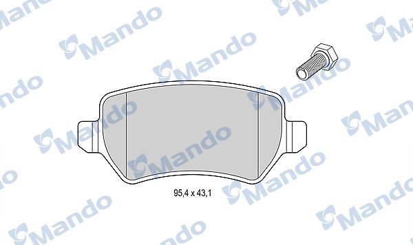 Mando MBF015200: Piduriklotsid Tagasild, koos kruviga