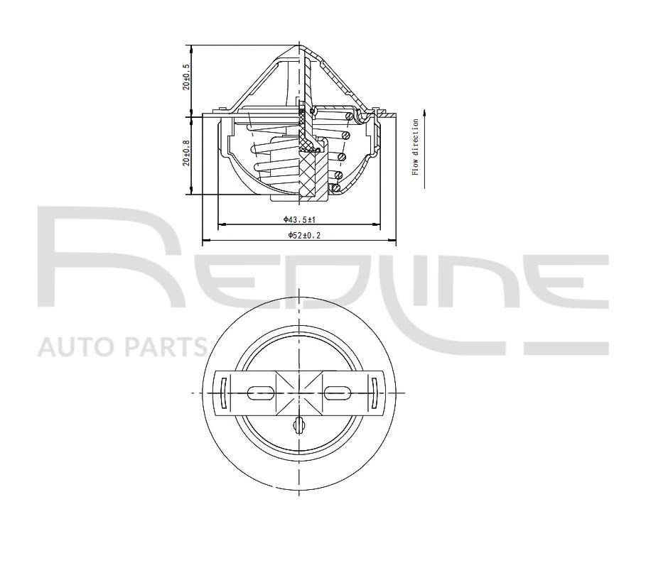 RED-LINE 55SZ006: Termostaat, Jahutusvedelik 82°C, 52mm