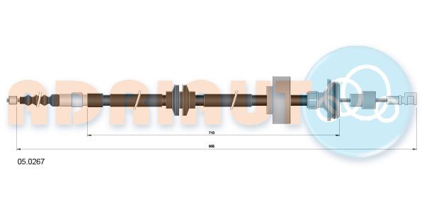 ADRIAUTO 05.0267: Câble de frein à main arrière droite, 905mm, 905mm