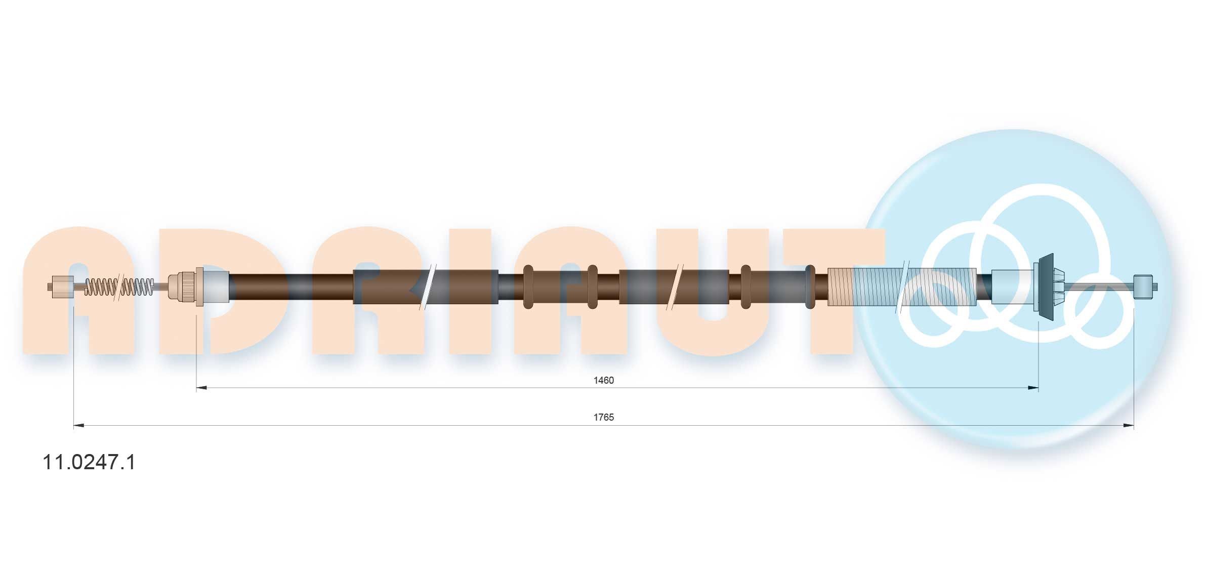 ADRIAUTO 11.0247.1: Cavo freno a mano posteriore Sx, 1765mm, 1765mm