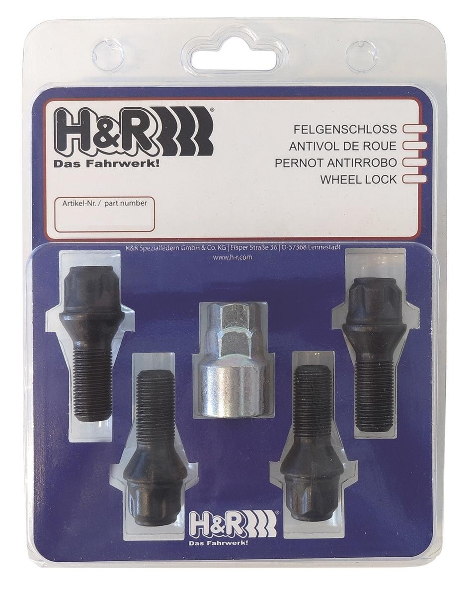 H&R B1253001KEY4: Prezoane antifurt Wheel-Lock set M12 taper head 60°
