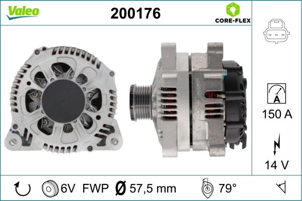 VALEO 200176: Laturi VALEO CORE-FLEX 150A